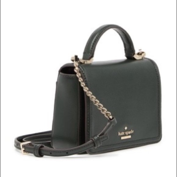 Kate Spade NY Maisie Small Flap Crossbody Bag Spruce Green Leather top handle - Picture 3 of 8